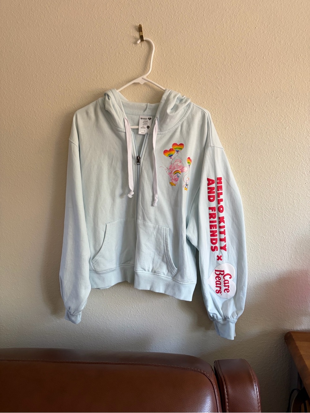 Light Blue Zip-Up Hoodie